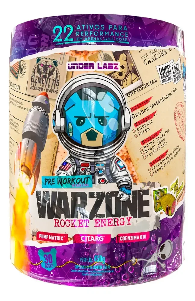 Warzone Rocket Energy 450g - Under Labz Sabor Atomic Pink Lemonade