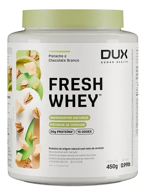 Freshwhey Pistache E Chocolate Branco - Pote 450g DUX