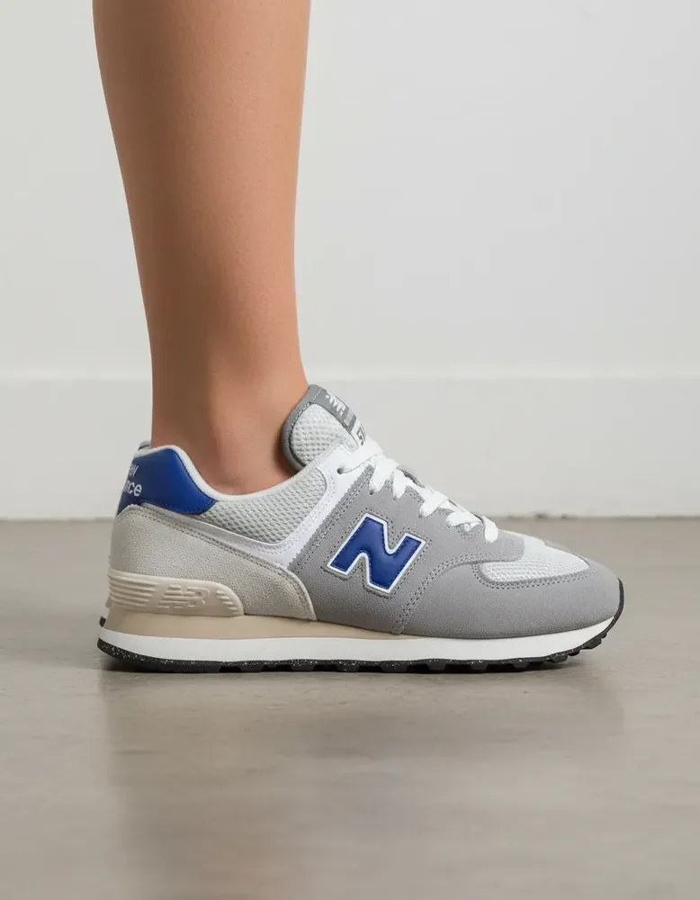Tênis New Balance 574 V2 Unissex Retrô Moda Casual Original Prateado 44 Br