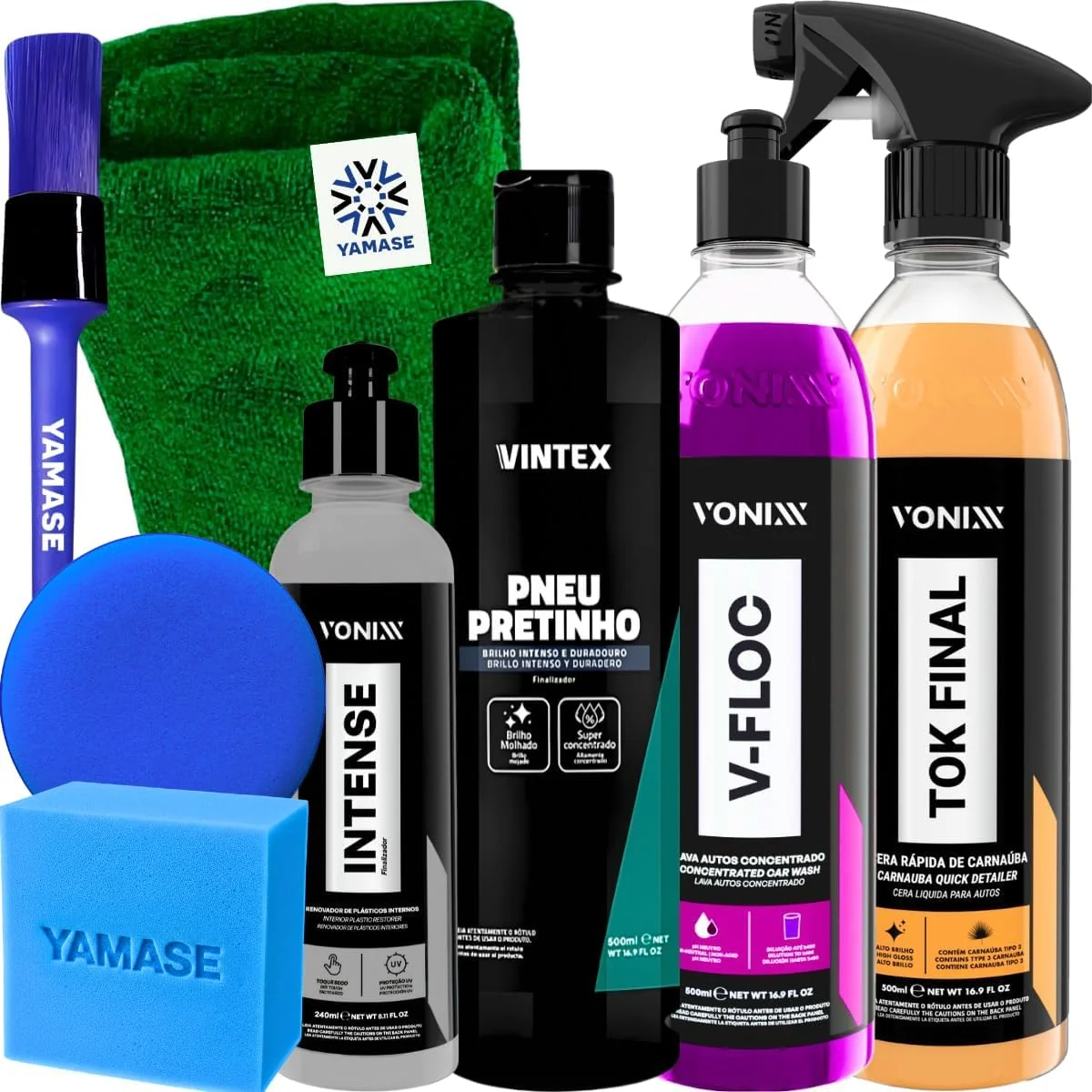 KIT SHAMPOO V-FLOC CERA TOK FINAL REVITALIZADOR INTENSE 240ML VONIXX PRETINHO VINTEX