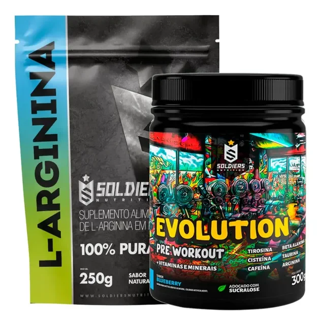 Kit: Evolution 300g + Arginina 250g - Soldiers Nutrition