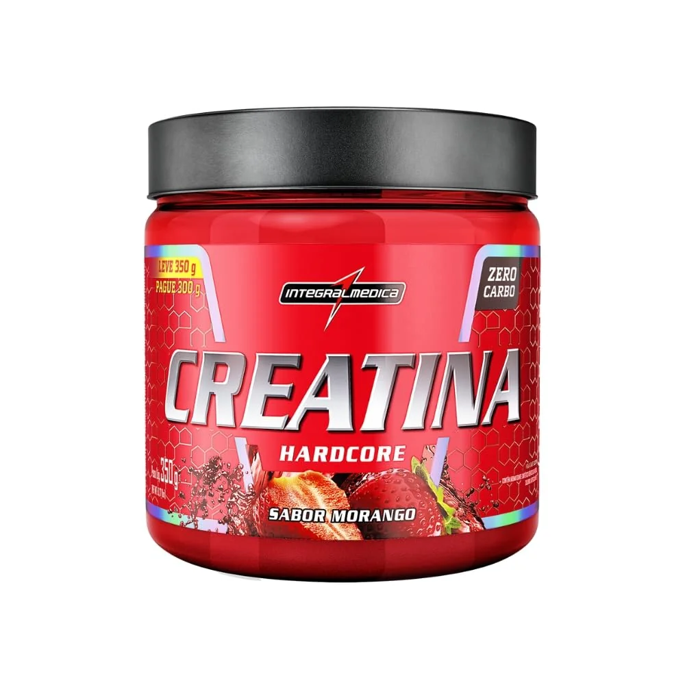 Integralmedica Creatina Hardcore Morango 350g 100% Pura Monohidratada