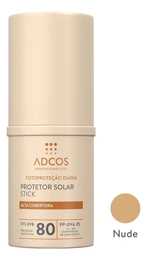 Protetor Solar Adcos Tonalizante Base Stick Fps80 17g- Nude