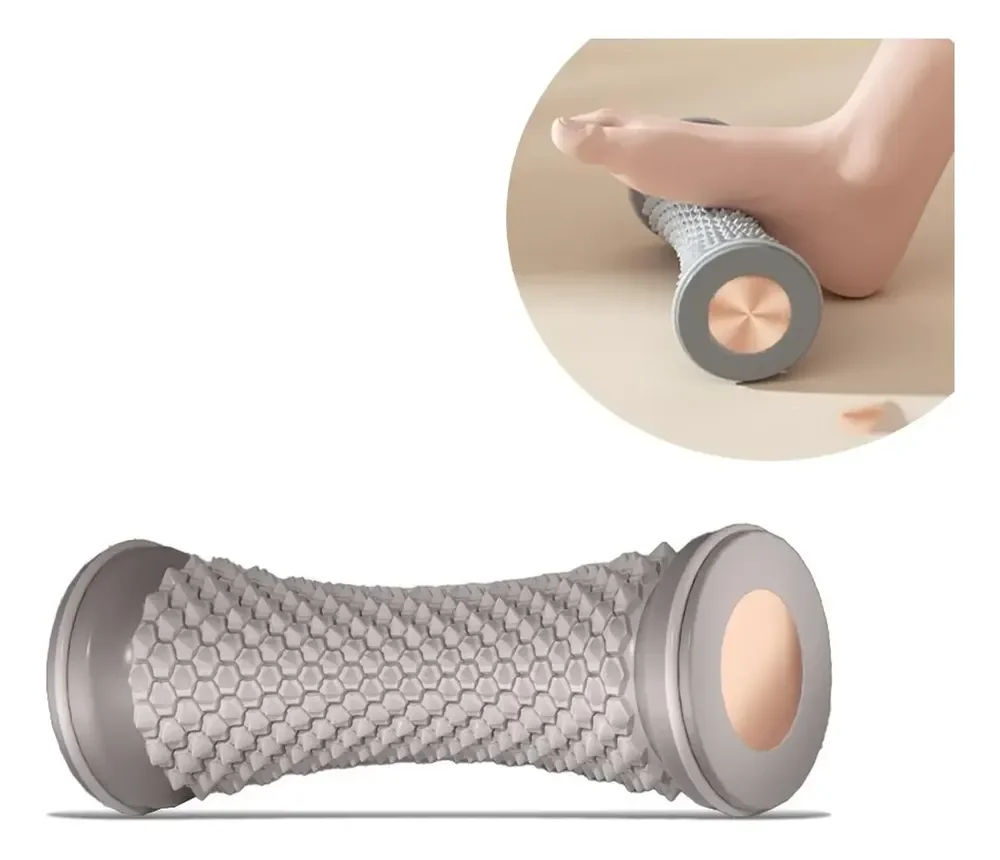 Massageador Para Pés Massagem Dor Pé Rolo  Manual Ergonomia Cinza