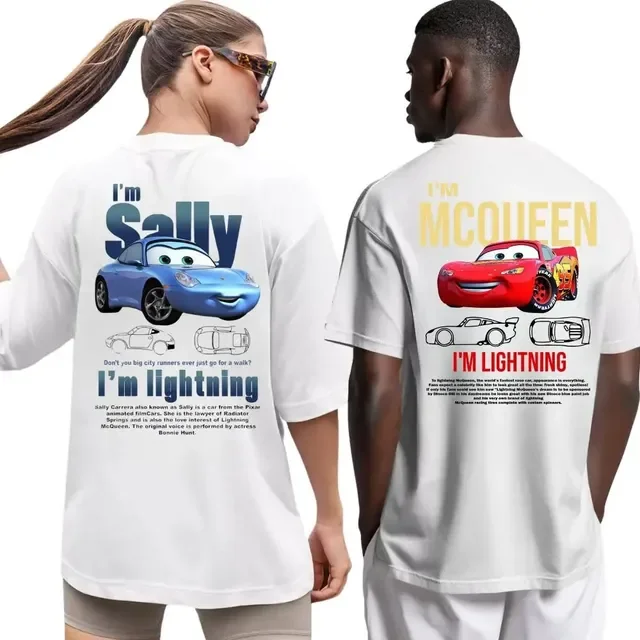 Kit Camiseta Casal Streetwear Carros  Mcqueen + Sally