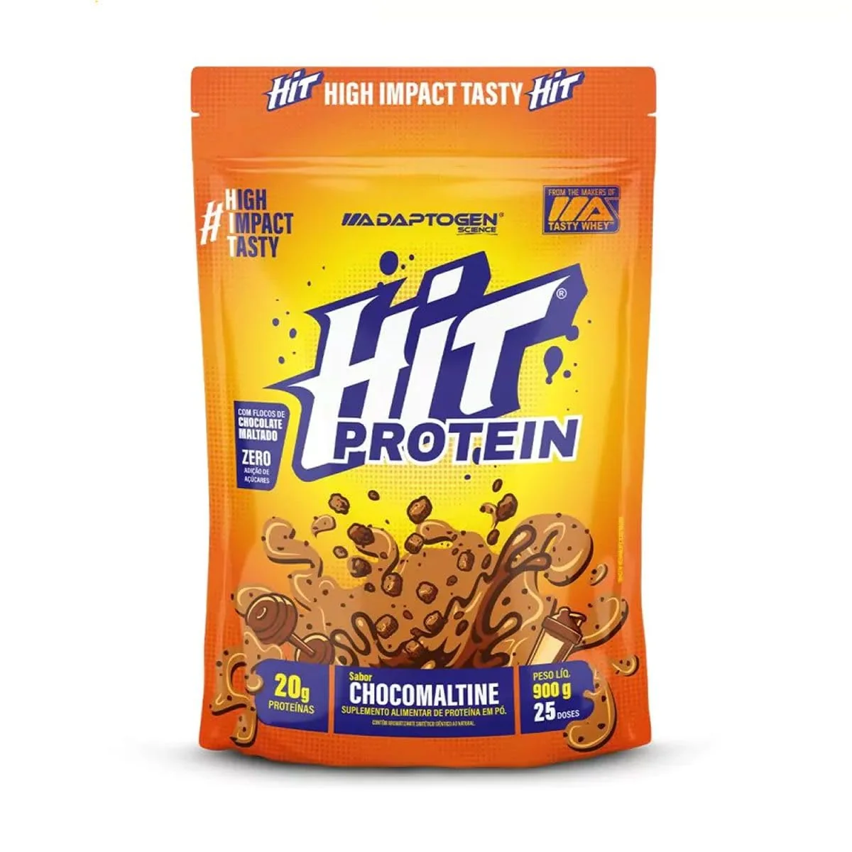 HIT Protein (900g) Sabor Chocomaltine – Adaptogen Scinece | 20G Proteina por dose