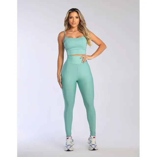 Conjunto Legging E Top Fitness Cintura Alta Roupa Academia