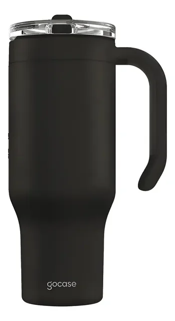 Copo Térmico Gocase 880ml - Aço Inox Com Canudo E Tampa
