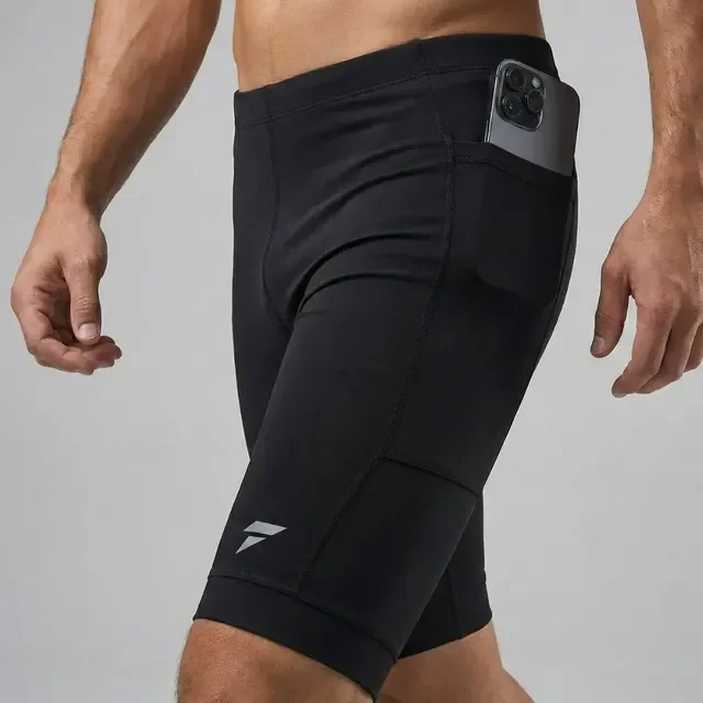 Bermuda De Compressão Masculina Com Bolso Short Para Corrida