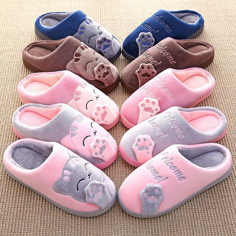 Pantufa Feminina e Masculino Gato da Sorte | Chinelo de Inverno Super Macio, Quentinho, Flexível e Antiderrapante