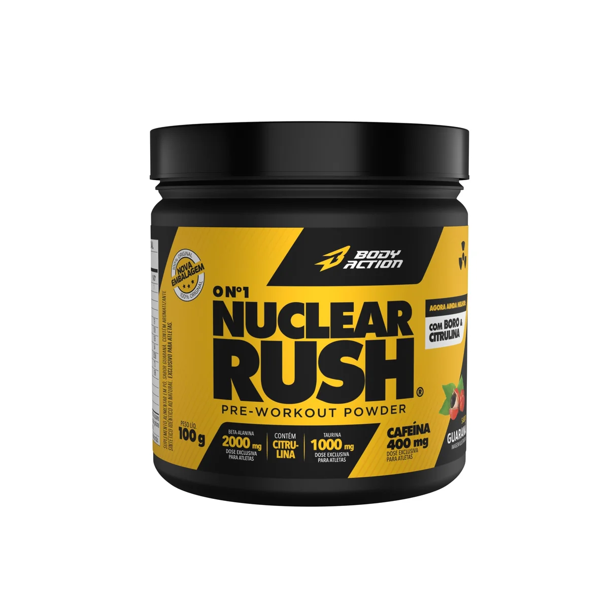Pré Treino Nuclear Rush 100g Sabor Guaraná Bodyaction