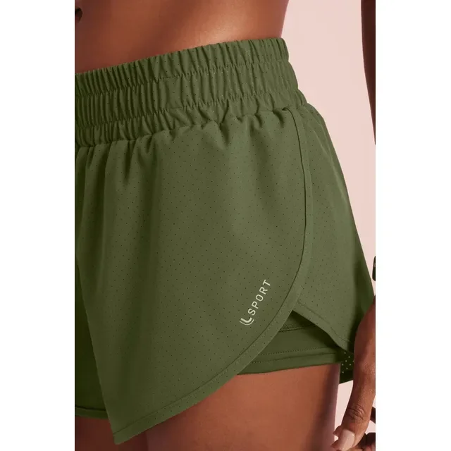 Shorts Duplo Running Corrida Fitness