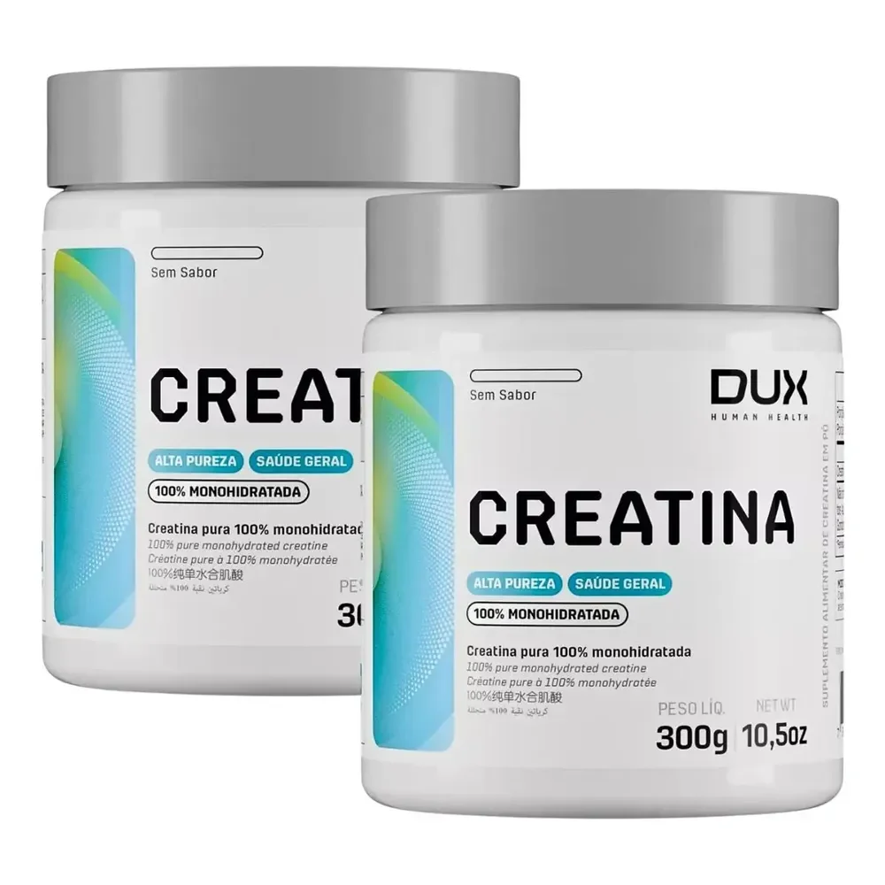 Kit 2 Creatina Monohidratada 300g Qualidade Dux Human Health Sabor Neutro