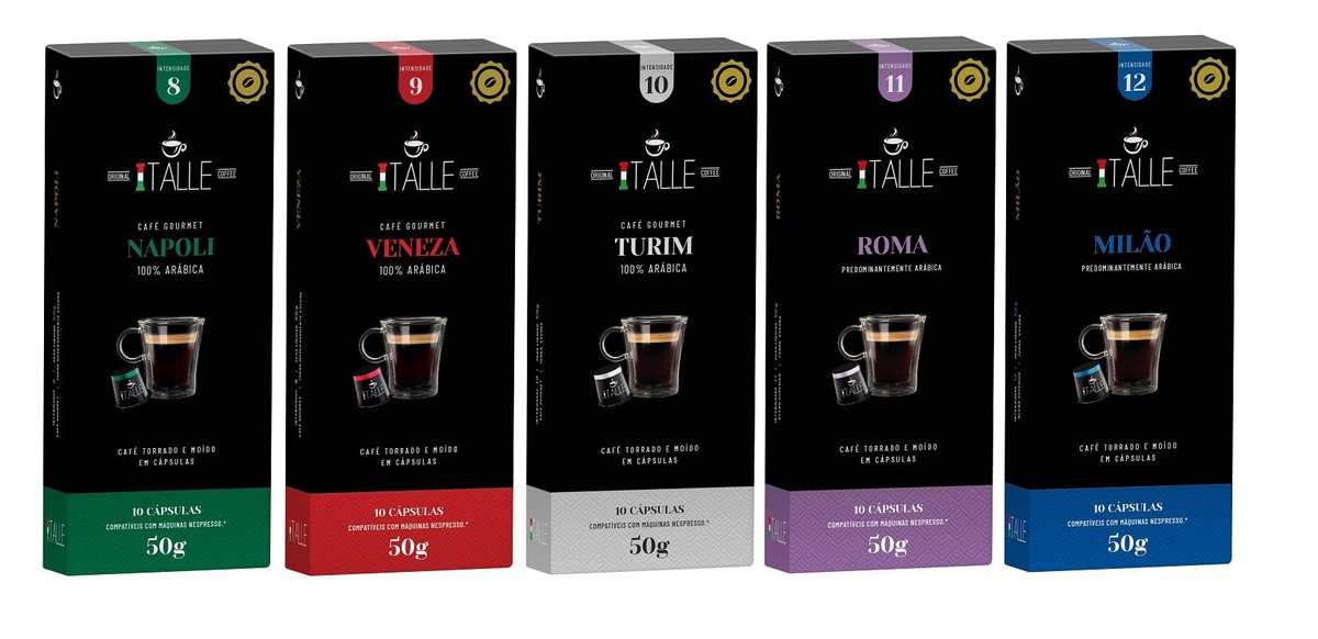 Cápsulas Compativeis Nespresso Café moido e torrado Cafe Italle 50 Und