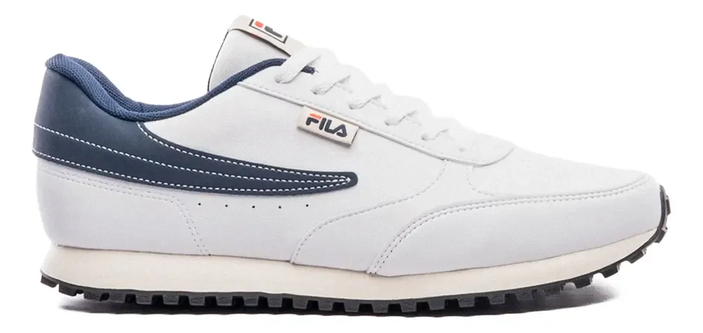 Tênis Fila Renno Classic Sl Masculino Leve Confortável Branco/marinho/vermelho Liso 39 Br
