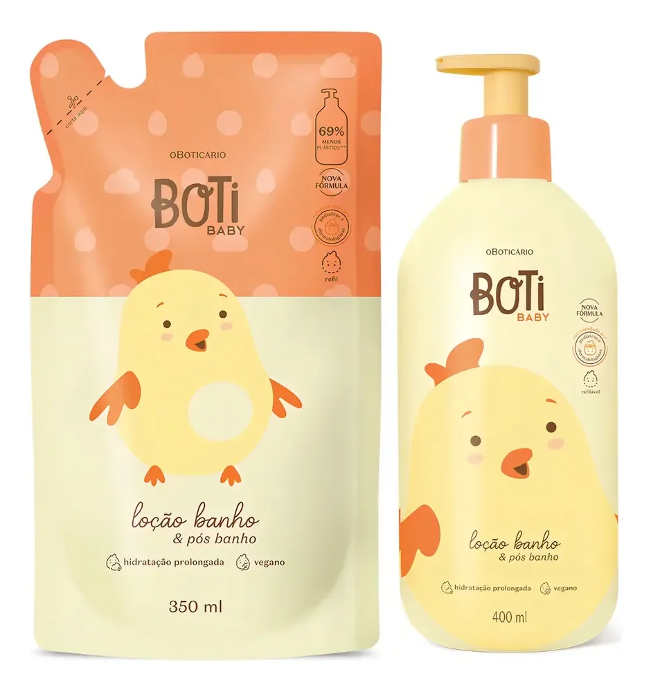 Combo Boti Baby: Loção Banho 400ml + Refil 350ml