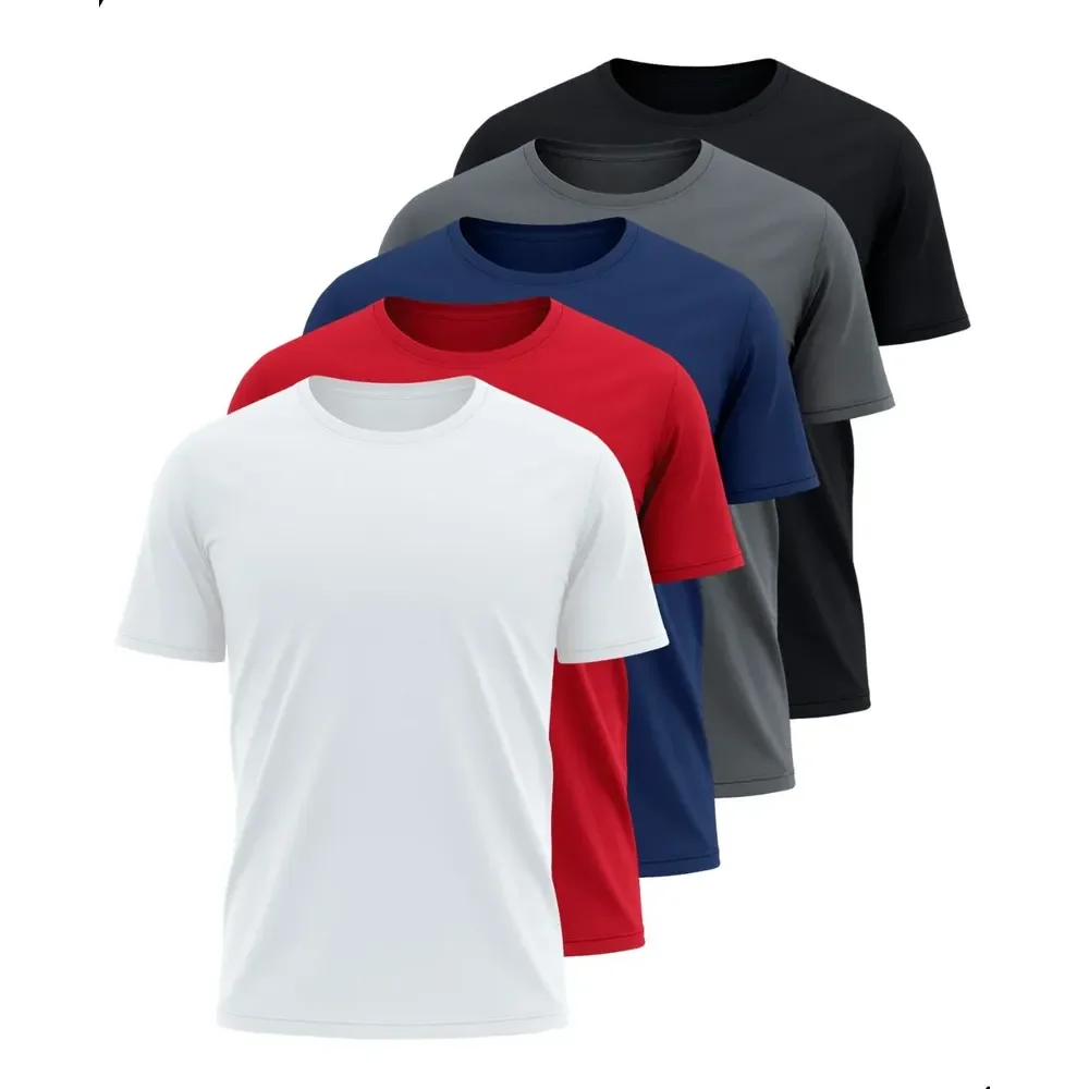 Kit 5 Camisetas Básicas Masculina Dry Fit Lisa Tradicional  Variado Gg