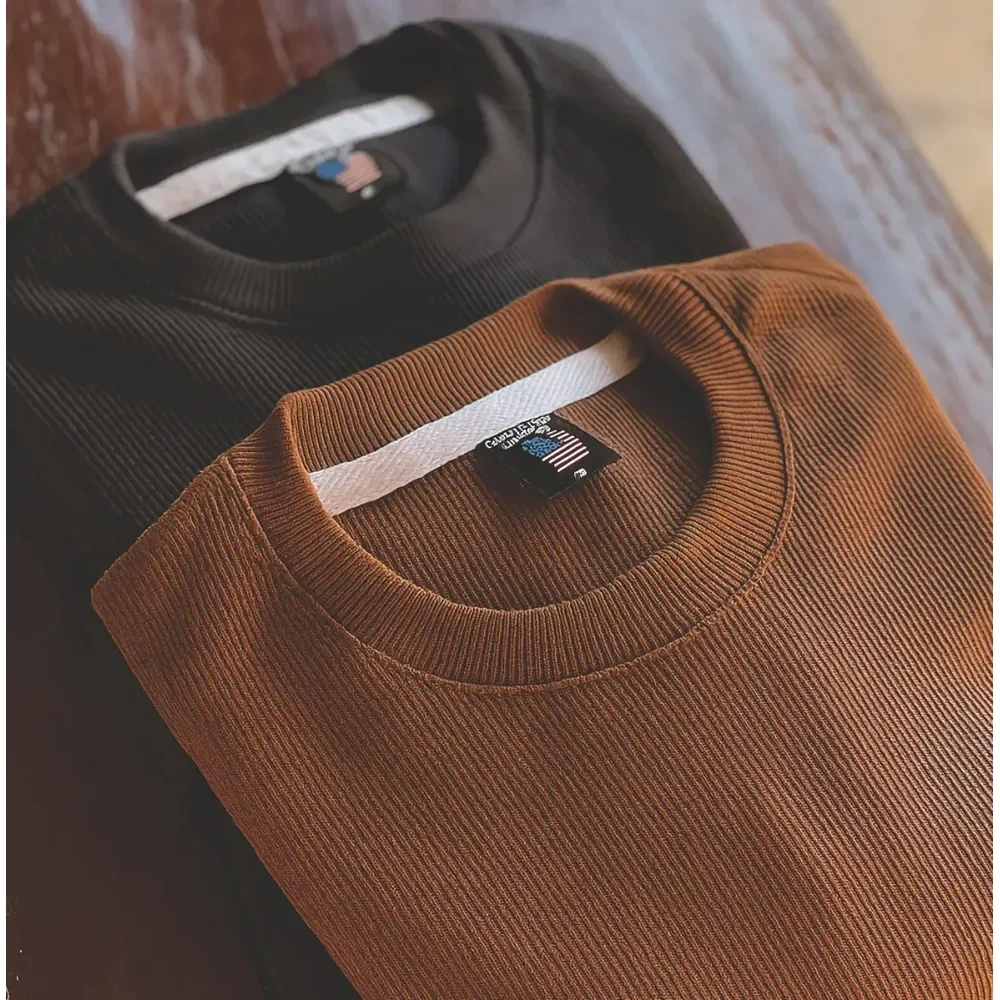 Kit 2 Camisetas Oversized Masculina Texturizado Premium Kit 2 Over - Preto Marrom M