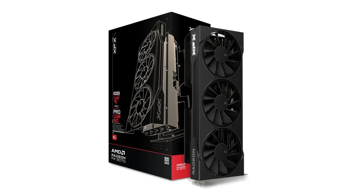 XFX Placa gráfica Swift AMD Radeon RX 9070 OC Triple Fan Gaming Edition 16GB GDDR6, preta