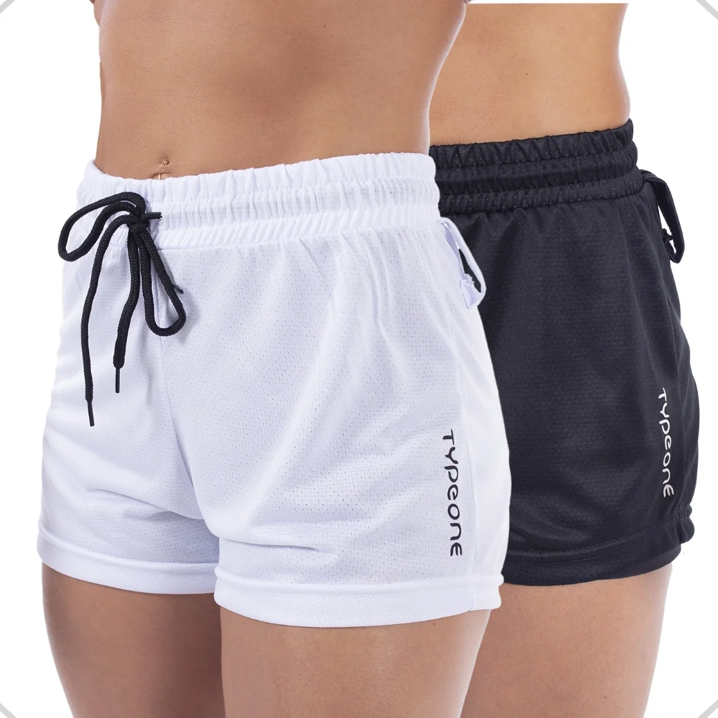 Kit 2 Shorts Fitness Duplo Feminino Duplos para Academia e Corrida Fitness Suplex Dry Fit