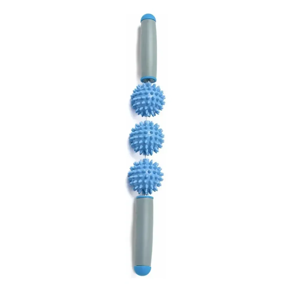 Massageador Bastão Com Espinhos Para Liberação Miofascial Cor Azul-celeste