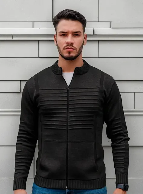 Blusa De Frio Lã Masculina Frio Zíper Quentinha Inverno Luxo