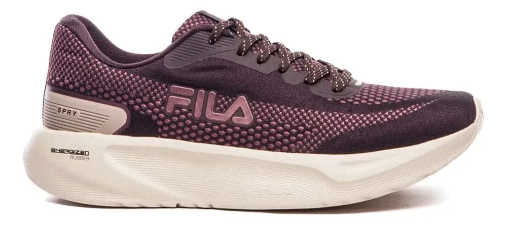 Tênis Fila Spry Feminino Original Academia Confortável Marrom Dark/vinho/castanho Claro 39 Br
