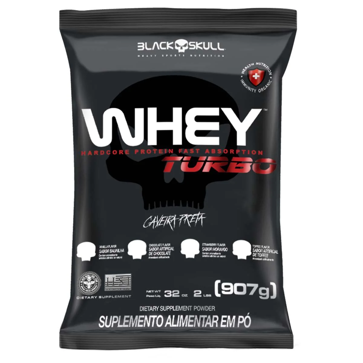 Black Skull Refil Whey Turbo Chocolate 907G
