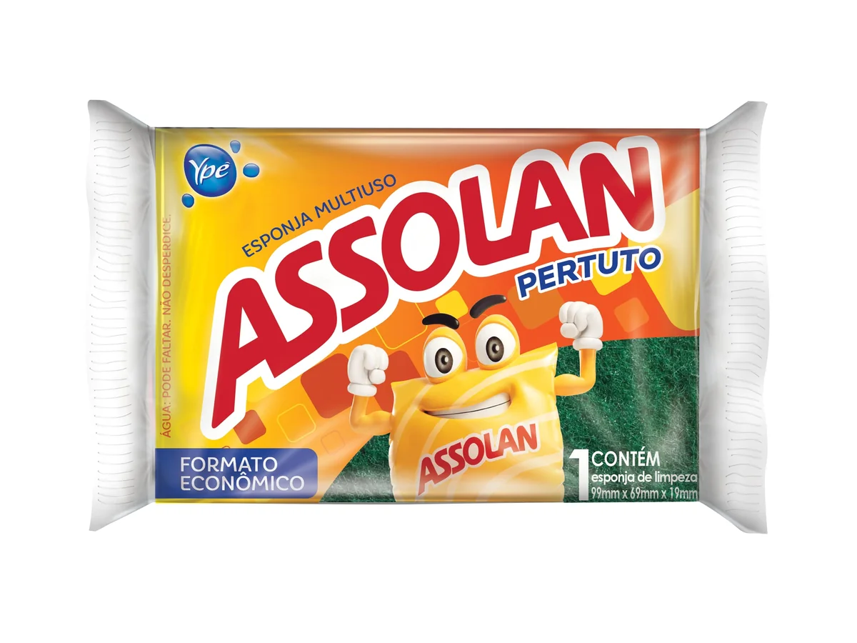 Ypê Esponja Multiuso Assolan Pertuto, Verde/Amarelo