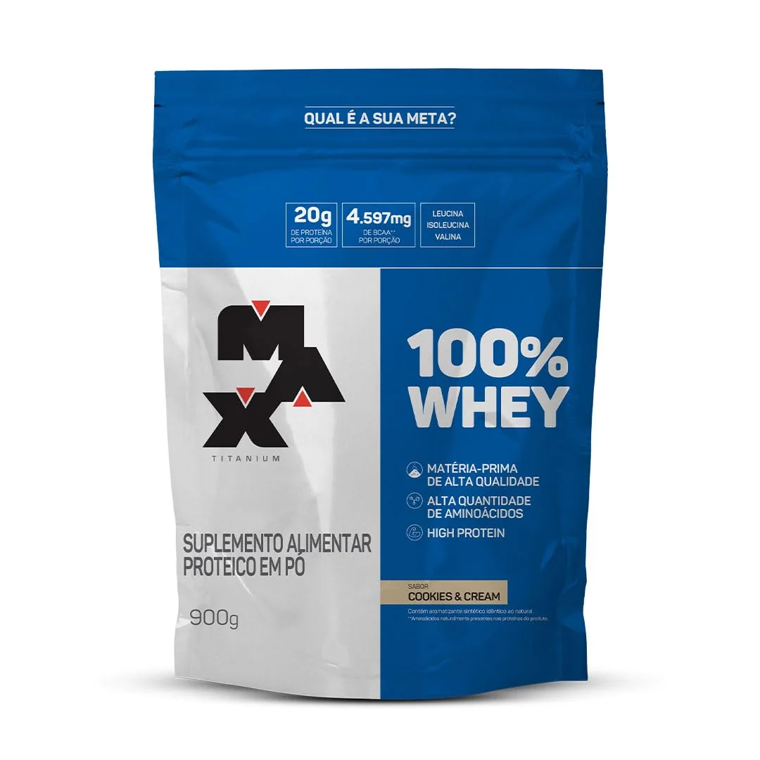 100% Whey Refil (900g) - Cookies and Cream - Max Titanium, Max Titanium
