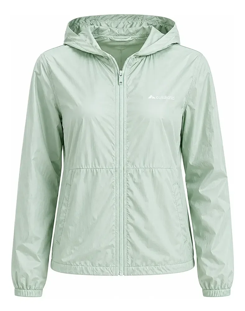 Jaqueta Corta Vento Feminina Capuz Zíper Coldland Cv2502f Verde G