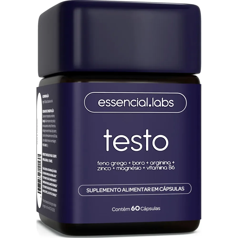 Testo - Essencial Labs - 60 Cápsulas Sem Sabor