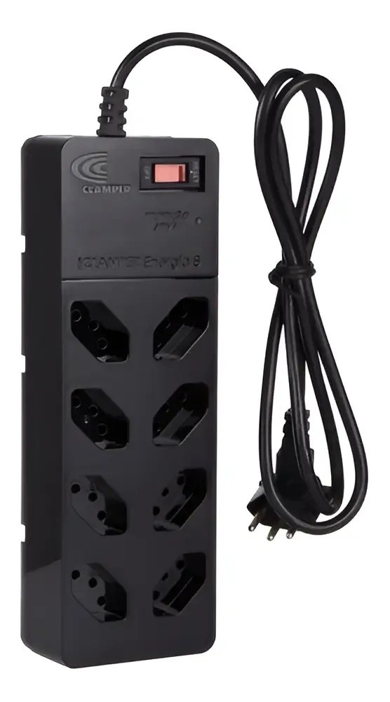 Filtro De Linha com DPS iCLAMPER Energia 8 Tomadas Régua com Tecnologia LCF