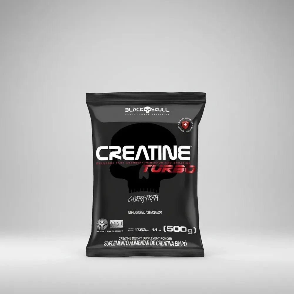 Creatine Turbo 500g Refil Black Skull USA Sem Sabor