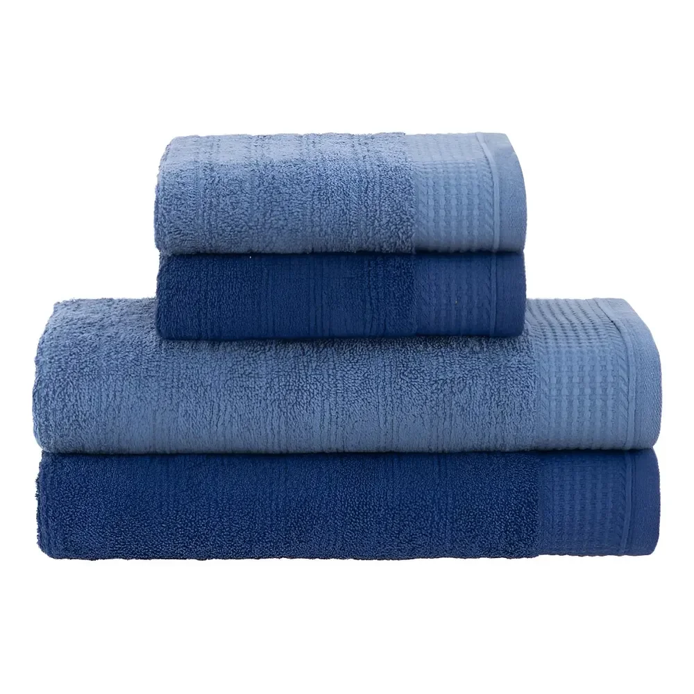 Jogo De Toalhas Buddemeyer Brisa Banho 4 Cor Azul/azul Liso