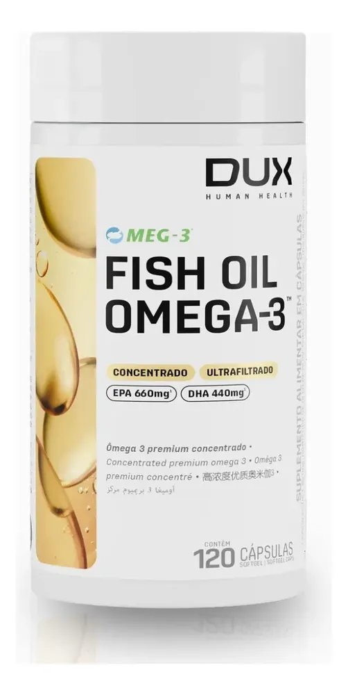 Ômega 3 Dux Fish Oil 120 Cápsulas 660mg Epa 440mg Dha Sem Sabor