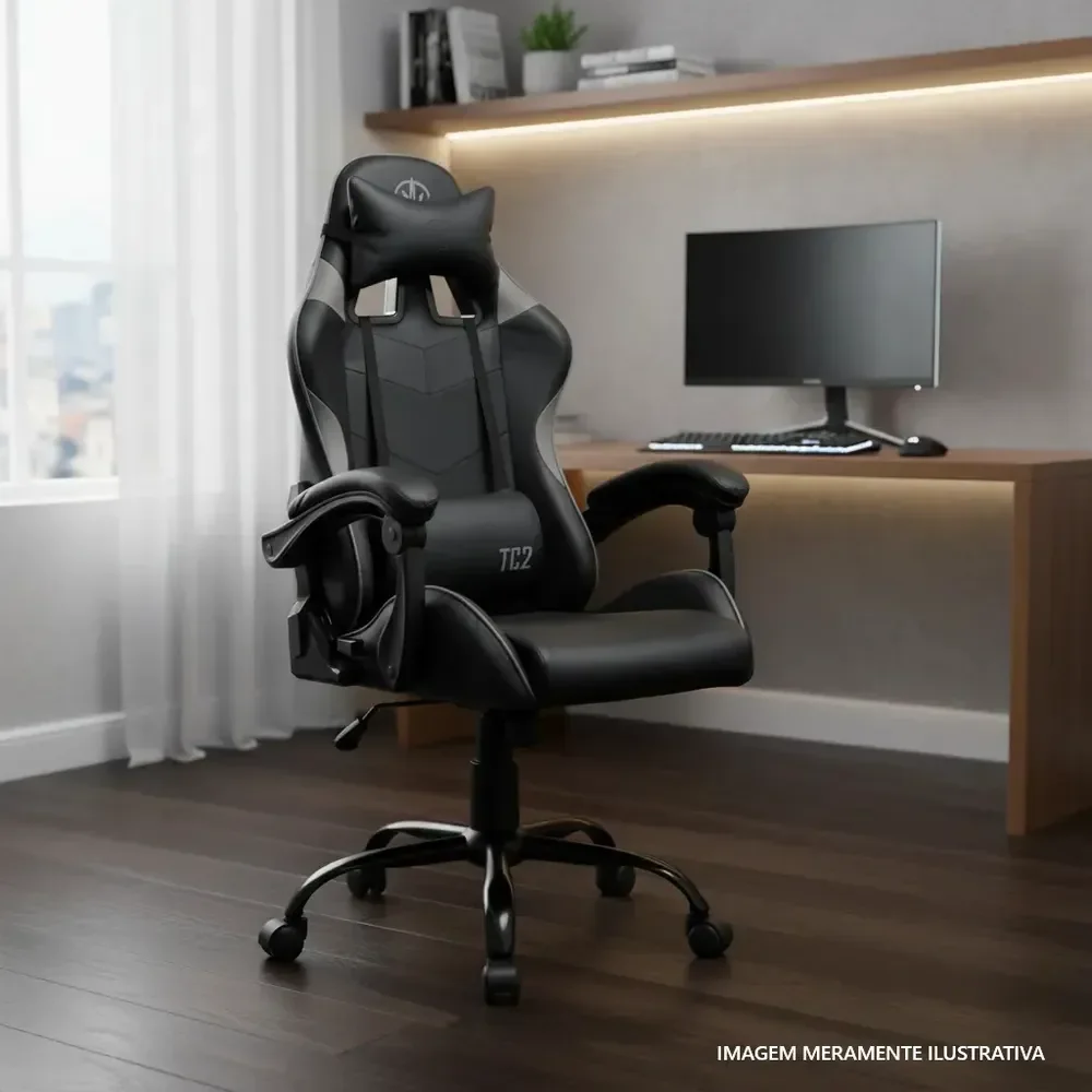 Cadeira Gamer Tgt Heron Tc2, Preto, Tgt-hrtc-bl03 Couro Sintético