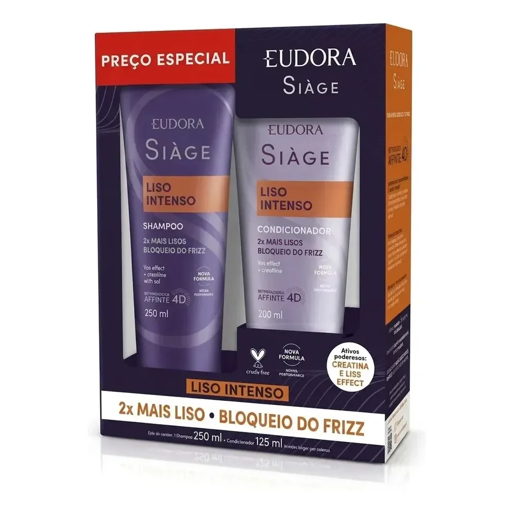 Kit Promopack Siàge Liso Intenso Shampoo 250ml + Condicionador 125ml