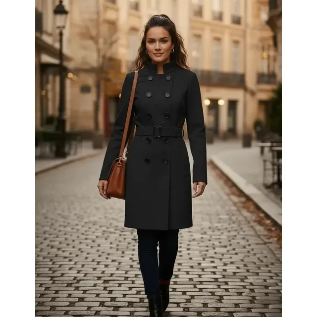 Sobretudo Feminino C/ Botões Casaco De Frio Grosso Inverno
