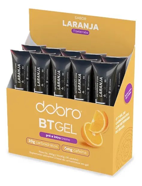 Suplemento em gel Dobro Energético Carboidratos Bt sabor Beterraba com Laranja x 30g 10 un