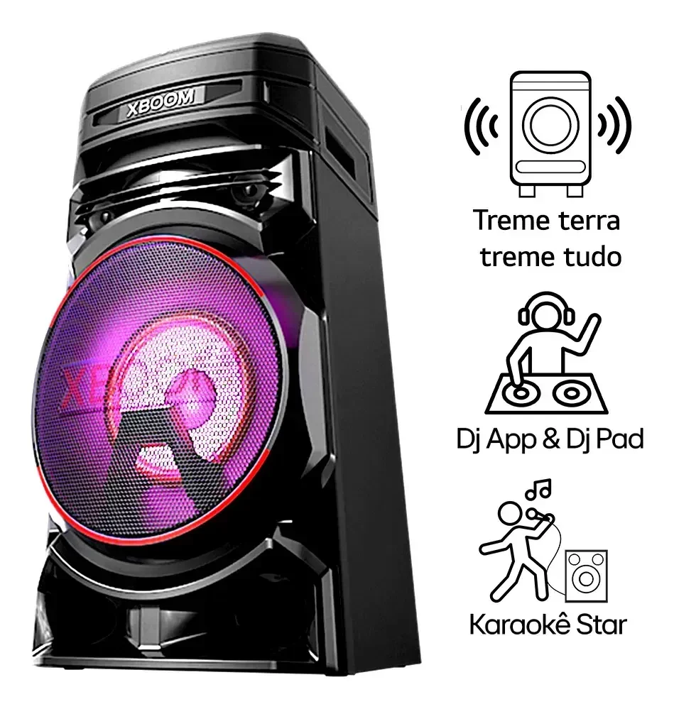 Torre de Som LG XBOOM RNC5 Bluetooth, Som Potente, Função DJ, Iluminação LED e Party Mode