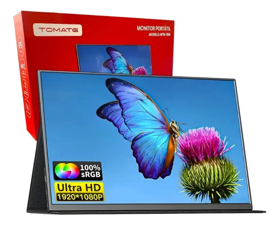 Monitor Portátil 15,6" Tomate MTM-1506 Full HD IPS Ultra Slim USB-C/HDMI.