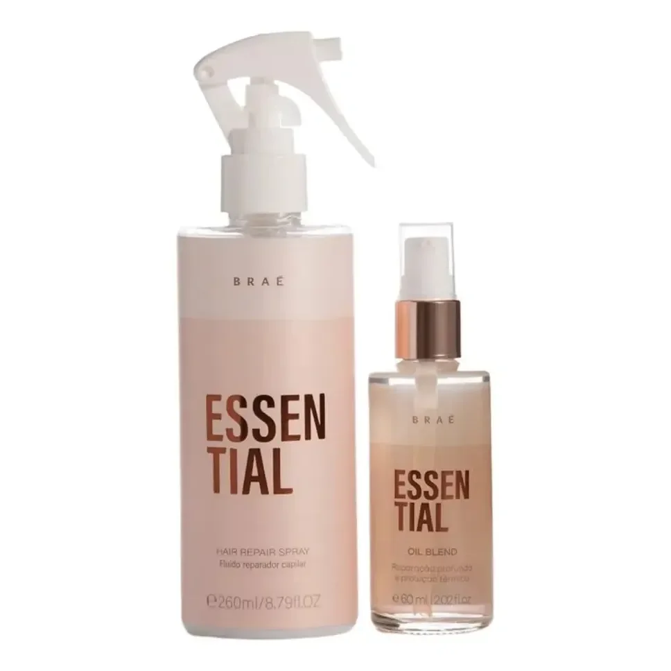 Kit Braé Essential Óleo E Sérum Para Cabelos Danificados Com Ácido Hialurônico