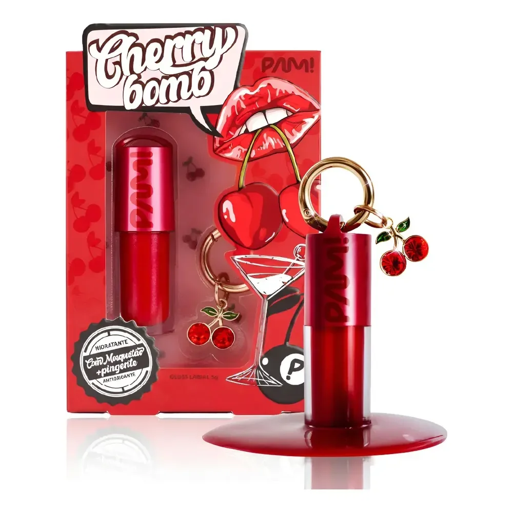 Gloss Labial Cherry Bomb Pam By Pamella 5g Vermelho