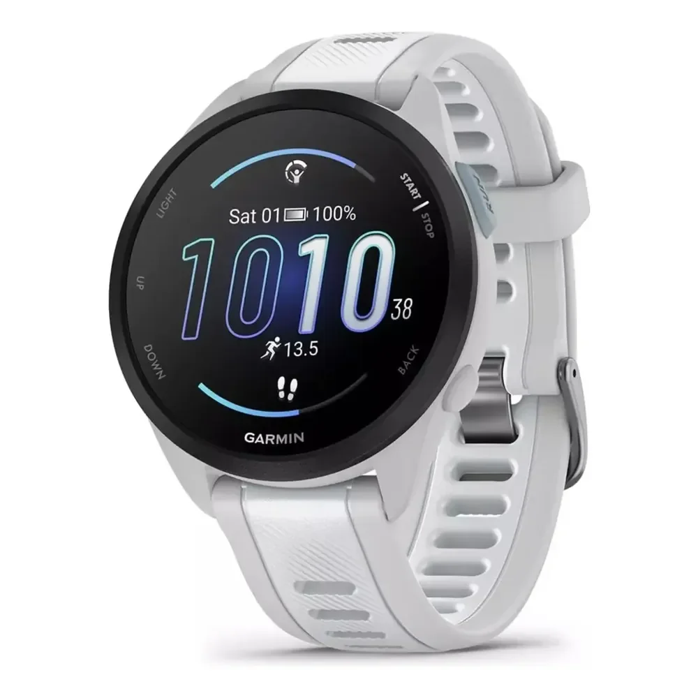 Relógio Garmin Forerunner 165 Music Cinza E Branco Gps 43mm Whitestone Preto