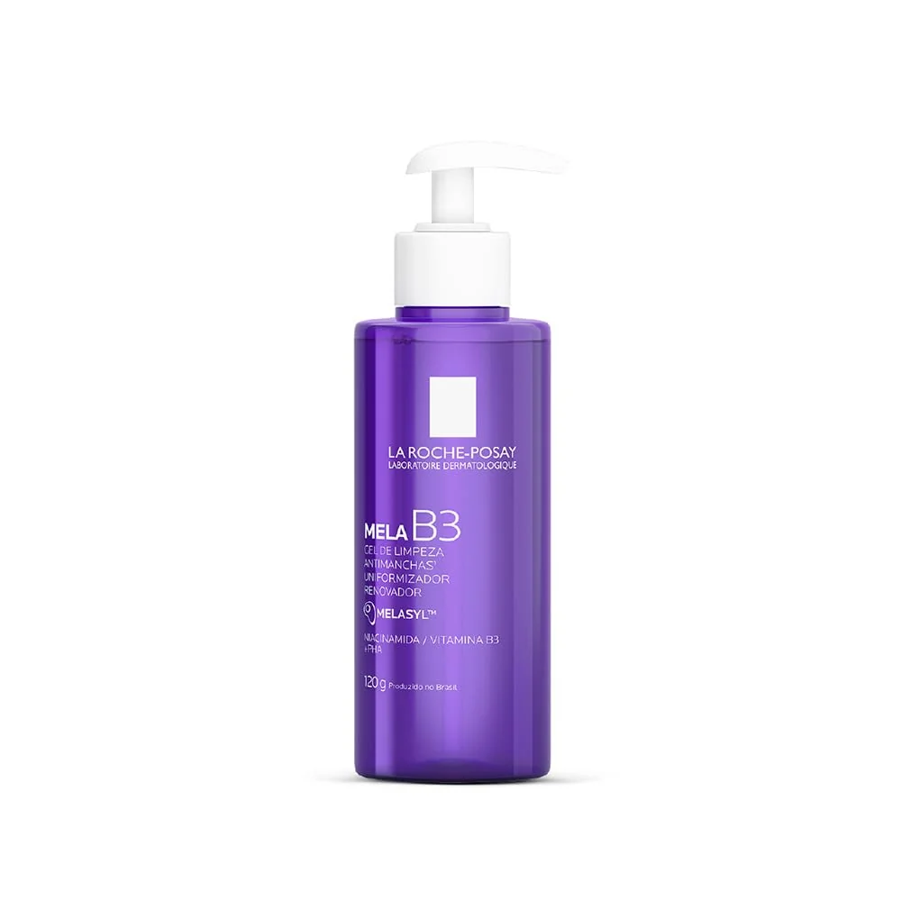 La Roche-Posay Mela B3 Gel de Limpeza Facial Antimanchas Uniformizador com Melasyl, Niacinamida e PHA, Limpa Profundamente e Uniformiza o Tom da Pele, 120g