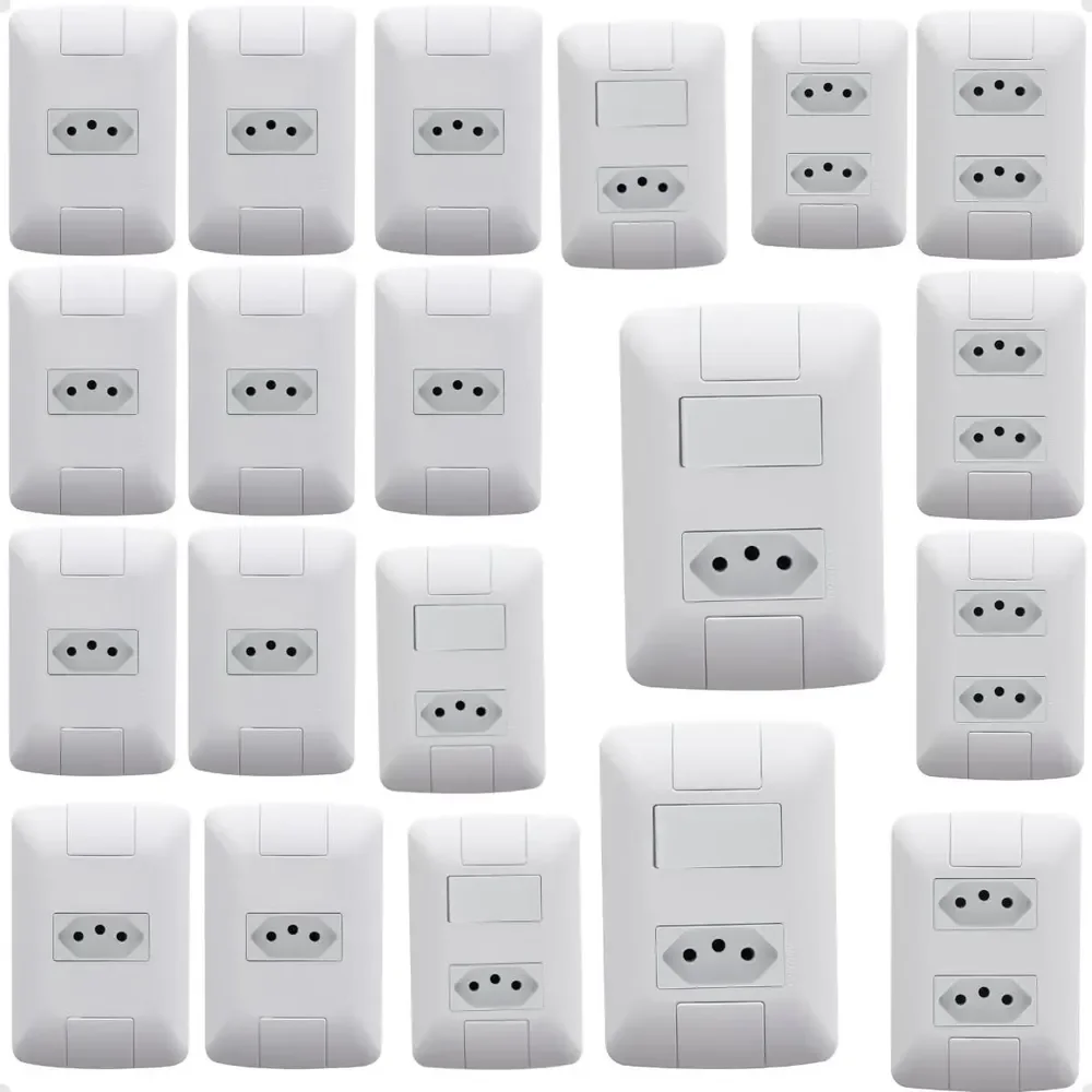 15 Tomadas Tramontina E 5 Interruptor Aria Completa Oferta Branco