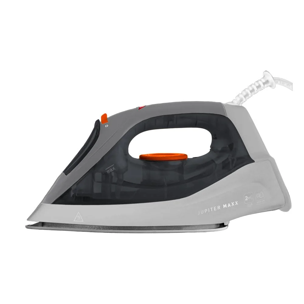 Ferro Mallory Jupiter Maxx 2 em 1: A Seco ou a Vapor – Base Antiaderente, 24 Saídas de Vapor, Salva Botões, Seletor de Temperatura, Cabo 360º e Reservatório de 260ml- 127V