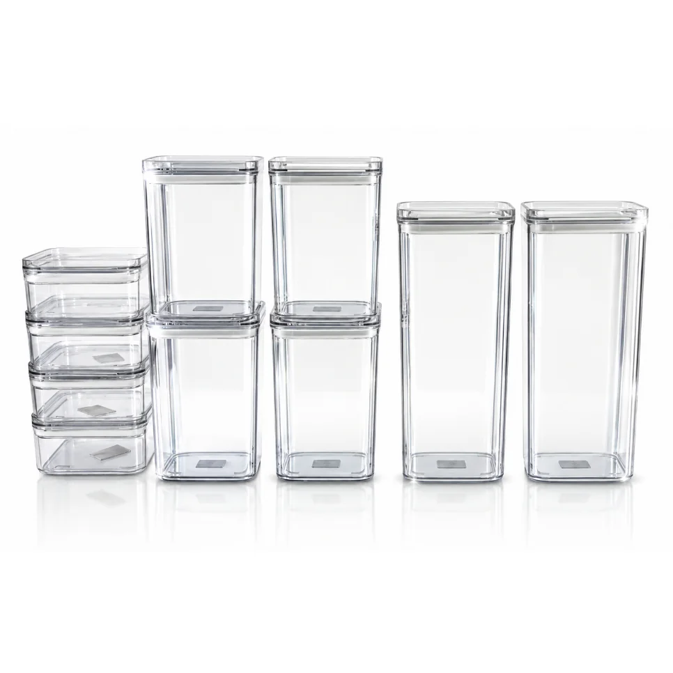 Kit Potes Herméticos Porta Mantimentos Organizador de Cozinha Transparente Com Trava BPA Free