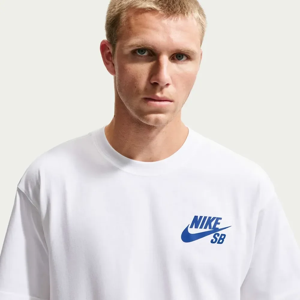 Camiseta Nike Sb Masculina Branco/azul Escuro G